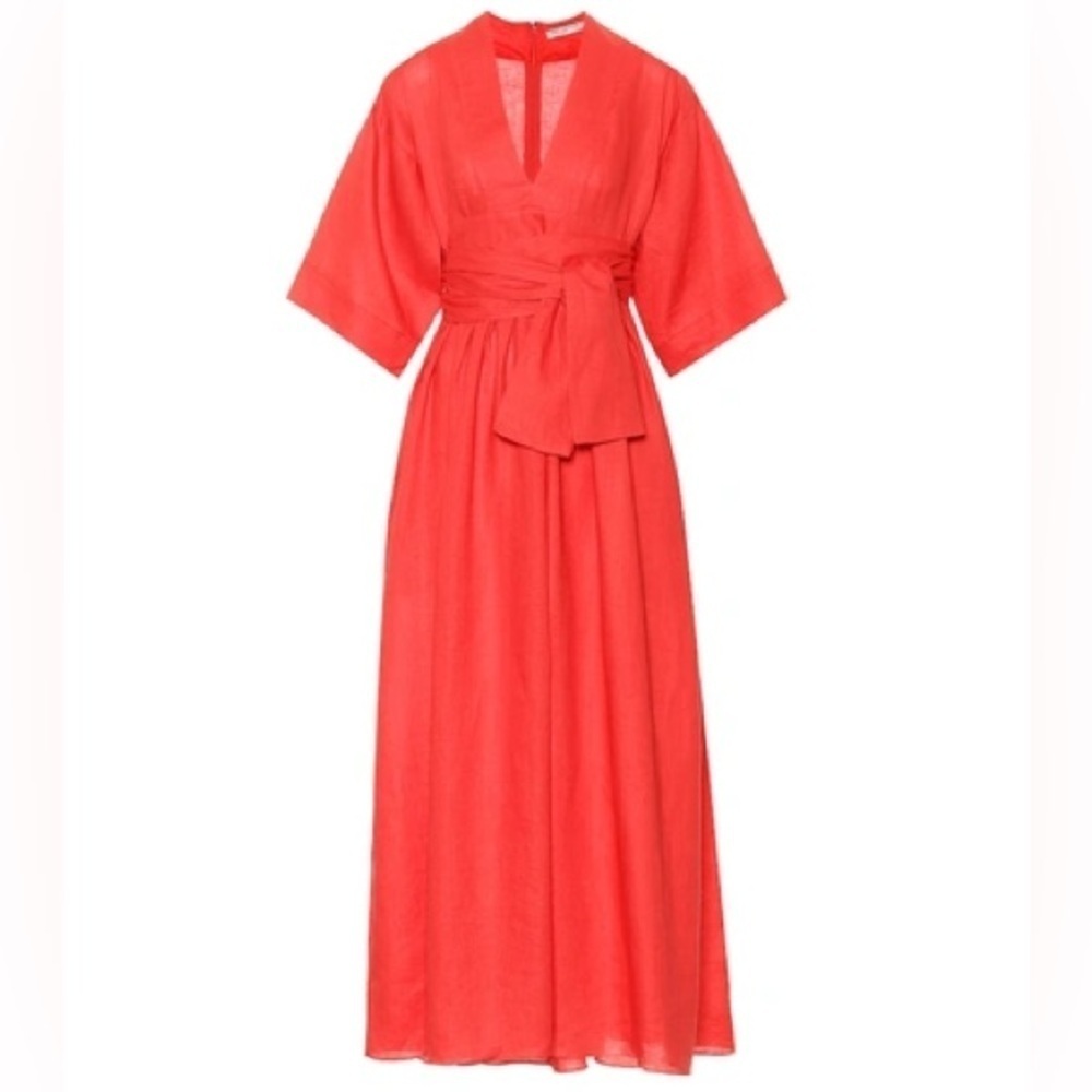 Three Graces London Ferrers Belted Linen Dress Size 6 - Picture 2 of 13